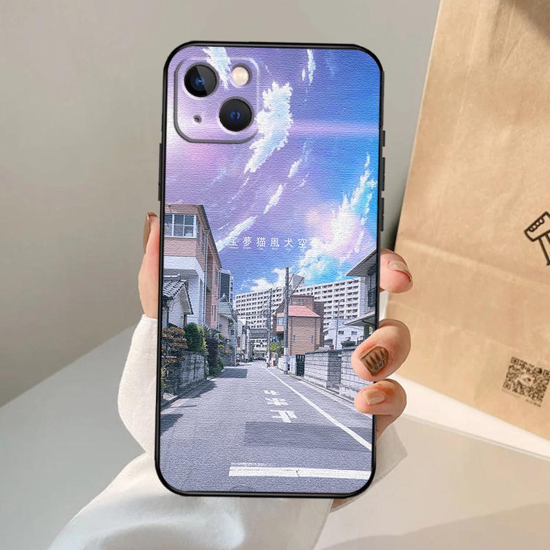 Manga Anime Street Phone Case For iPhone 17 Air 16 14 13 12 11 15 Pro Max 13 12 mini 15 16 Plus 16e Cover Coque