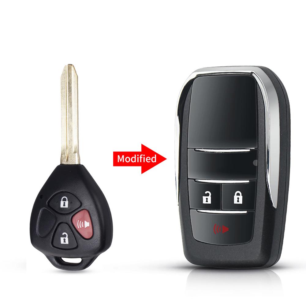 For Toyota Reiz Camry Rav4 Yaris Corolla 4Runner Avlo Crown Flip Modified 2/3/4 Buttons Fob Remote Car Key Shell Case