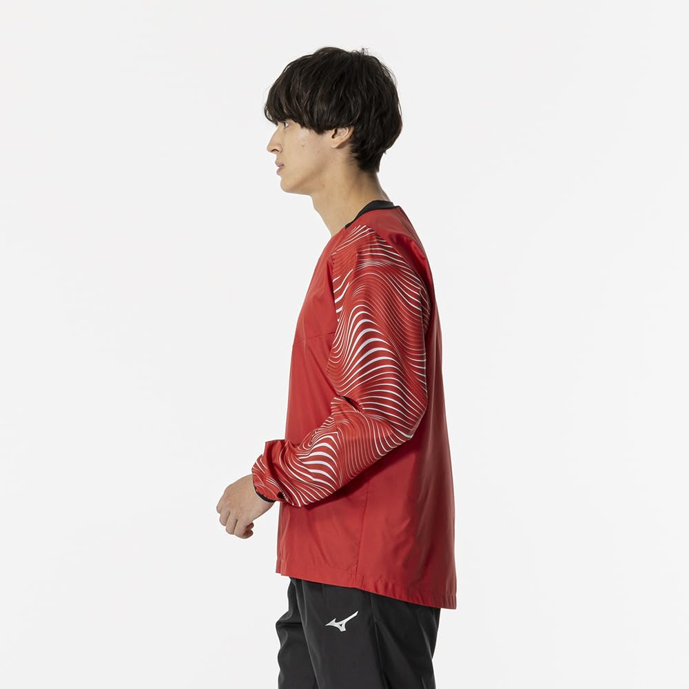 Soccer wear, training shirt, long sleeve, water-repellent, slim silhouette, unisex, adult, Salsa Red, size S (P2MEB020)