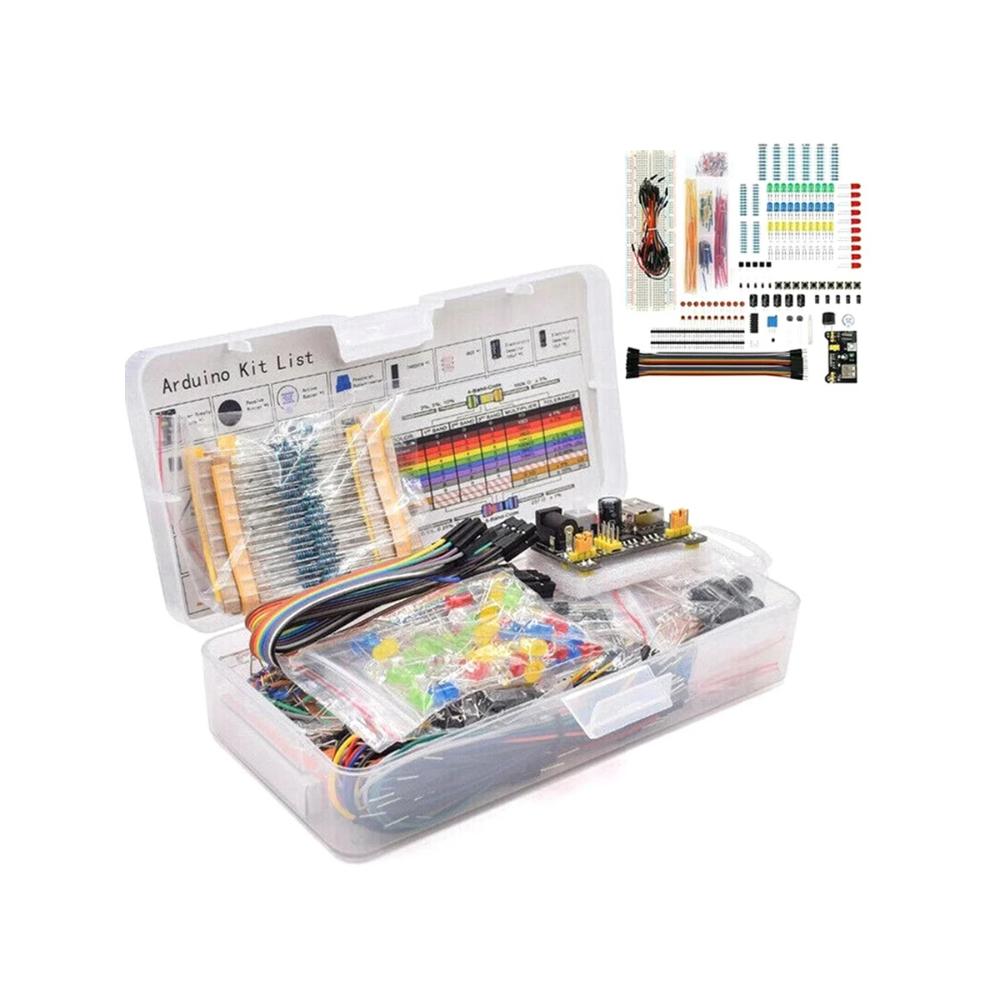 DIY Projektová Startovací Sada Pro Arduino UNO R3 Kit Elektronická DIY Sada Sada Elektronických Součástek S Krabičkou 830 Spojovacích Bodů Nepájivé Pole