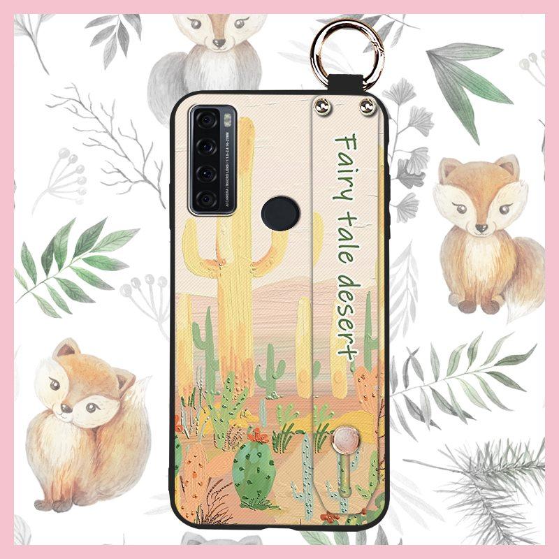 Oil Painting Fashion Design Phone Case For TCL 20 SE Anti-knock Dirt-resistant Durable Kickstand Wristband Wrist Strap