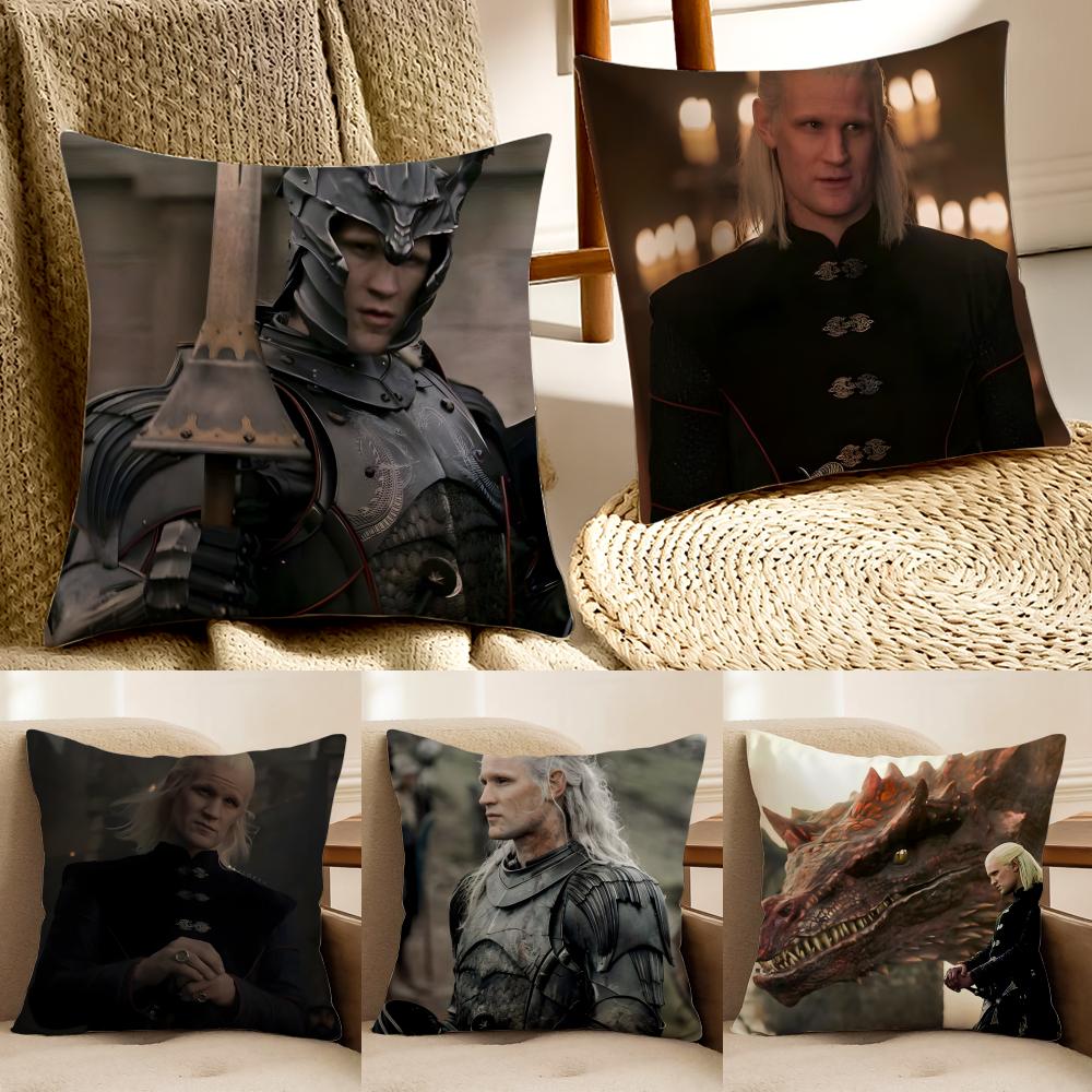 DDaemon Targaryen Pillow Top Fantasy Cushion Cover Pillowcase Antidustmite living Room Sofa Decor Cushion Room