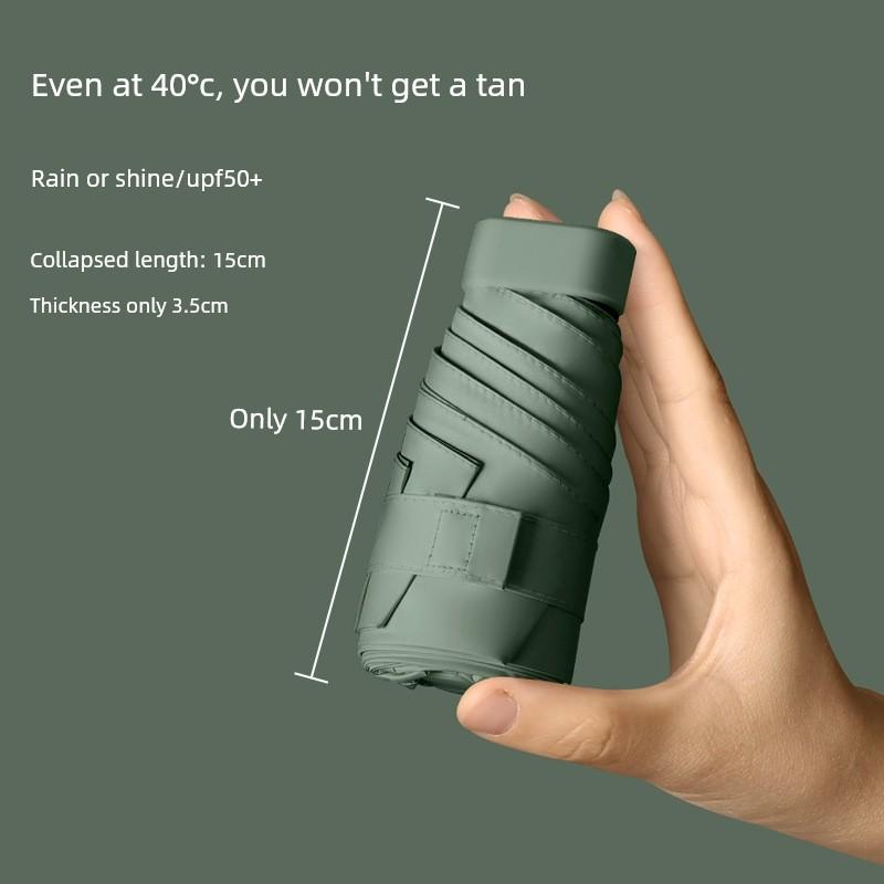 Umbrella Mini Compact Sun Protection Parasol 40% off Uv Protection Ultra-Light Portable Capsule Sun Umbrella for Both Rain and Sun