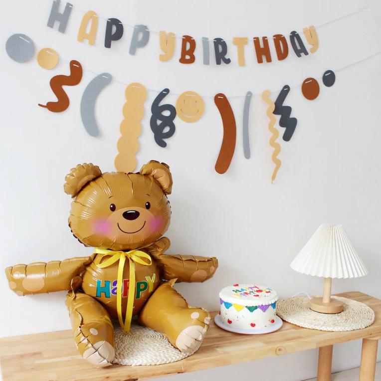 100 Days Birthday Banner: Forest-Themed Baby Anniversary Decoration with Pull Flags and Balloons