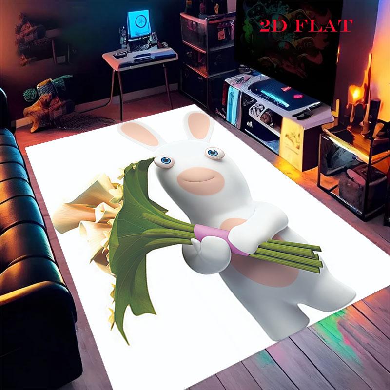 Rabbids Invasion Joy Carpet Rug for Living Room Bedroom Home Sofa Decoration,Kids play Nonslip Floor Mat