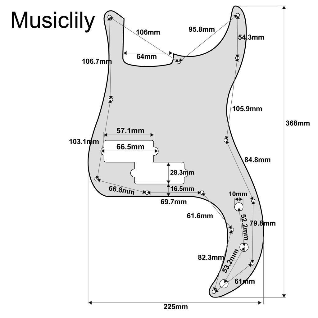 Musiclily 13 Hole PB Precision Bass Pickguard do gitary basowej Fender Standard Precision 1P Cream USA/Mexico Bass,