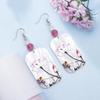 3D Printed Cat's Eye Color Block Acrylic Lotus Flower Earrings
