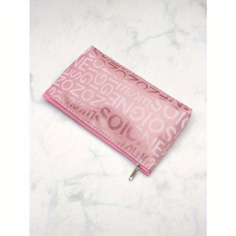 Minimalist Letter Print Makeup Bag, Portable & Convenient For Daily Use & Travel Makeup Travel Toiletry Organizer Essentials Gifts Storage Zipper