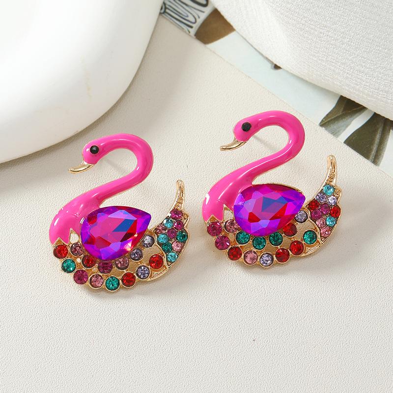 Elegant Diamond Swan Stud Earrings: Exquisite, Gentle & Stylish Fairy Jewelry