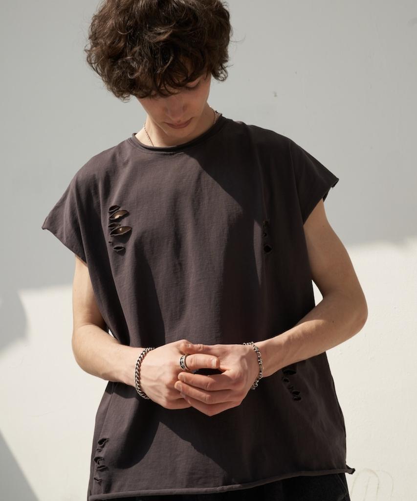 Haut Sans Manches Vintage Uni TENER (charbon)