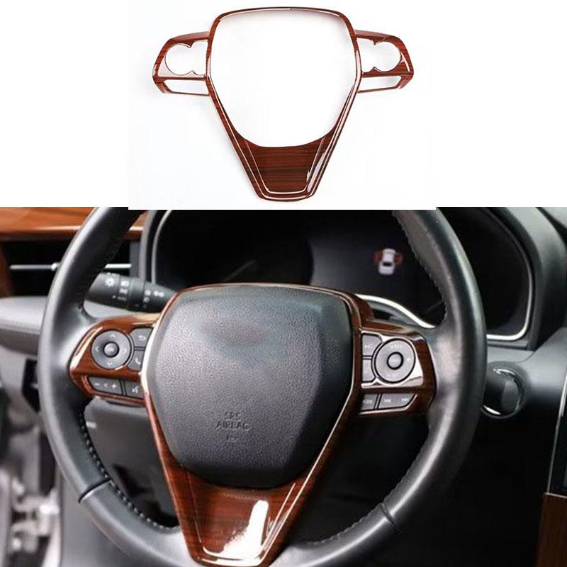 

Wooden Grain ABS Interior Steering Wheel Cover Trims Stickers Accessories For Toyota Avalon -