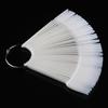 Trapezoid Flat Head Nail Art Display Cards (50 PCS) - Transparent Gel Polish Comparison Color Chart with Iron Ring