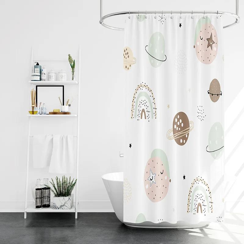 isn't wind simple home bathroom shower curtain small fresh partition  waterproof mildew-proof opaque