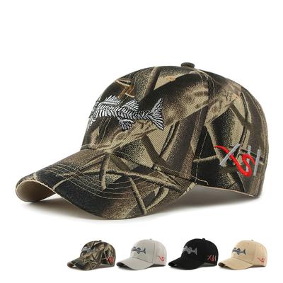 Men Hard Top Embroidered Baseball Cap Outdoor Sun Protection Sun Hat Spring Autumn Camouflage Cap