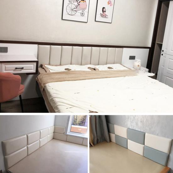 Wall Protector Anti-scratch Mute Self-adhesive Bedroom Headboard Bedside Cloth Cushion Tatami Decor for Kindergarten