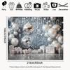 1PC Silver Balloon Sparkling Party Theme Polyester 2D Plane Background Cloth Indoor and Outdoor Sparkling Party