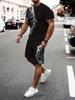 Casual Sports Suit Breathable Outdoor Casual Men's T-shirt and Shorts Suit Summer 3D Printing Suit for Adult Men