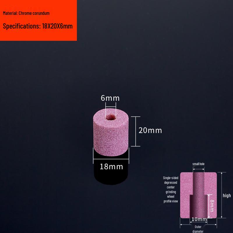 Matte Chrome Corundum Inner Bore Grinding Wheel with Single-Sided Concave Head