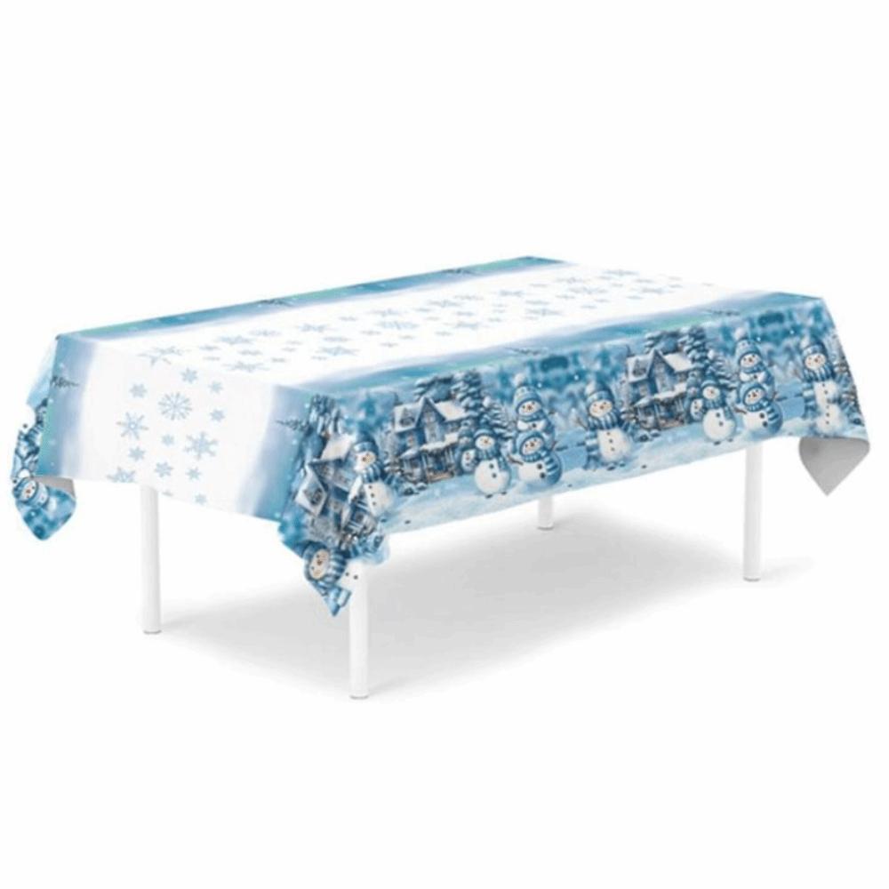 Plastic Table Cover Disposable Party Tablecloths Retro Christmas Tablecloth  Christmas Decoration