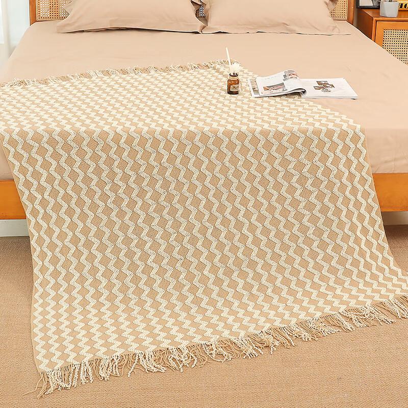 OEING Knitted Tassel Throw Blanket 130x230 cm