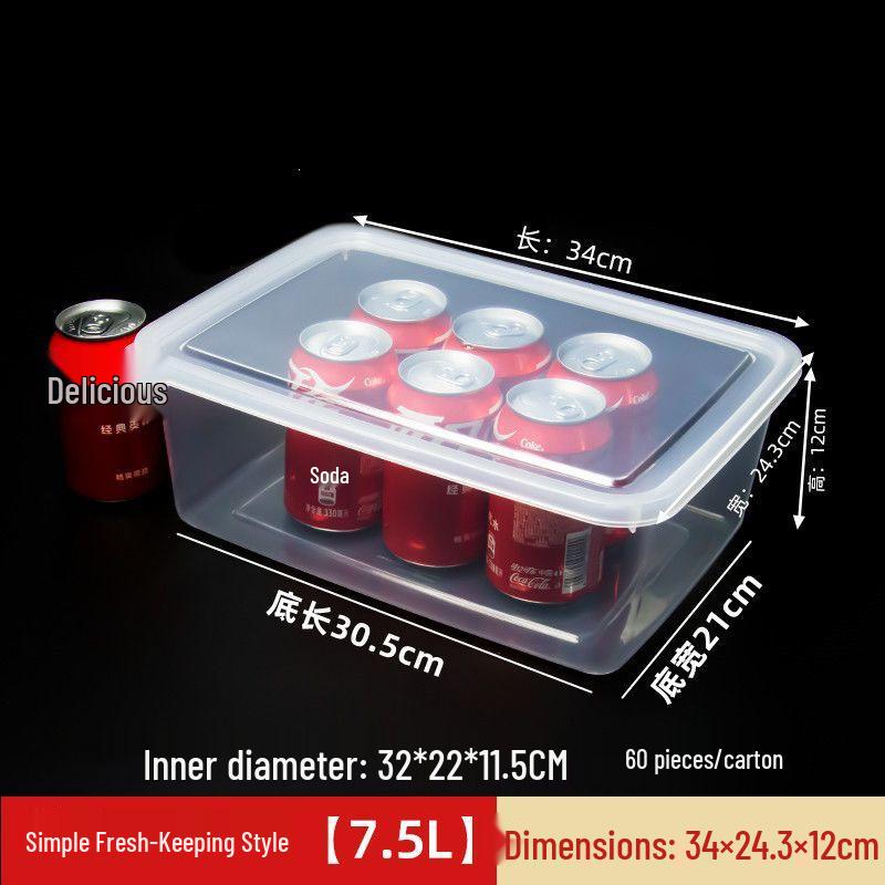 Rectangular Transparent Plastic Storage Box with Lid for Fresh Fruits, Vegetables, and Meat