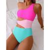 Rose red swimsuit female one-piece one-shoulder bikini senior sexy babes