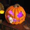 Halloween Ghost Pumpkin Lantern Decor Pumpkin Eating Skull Statue Table Centerpieces for Porches Gardens Patios Ornament