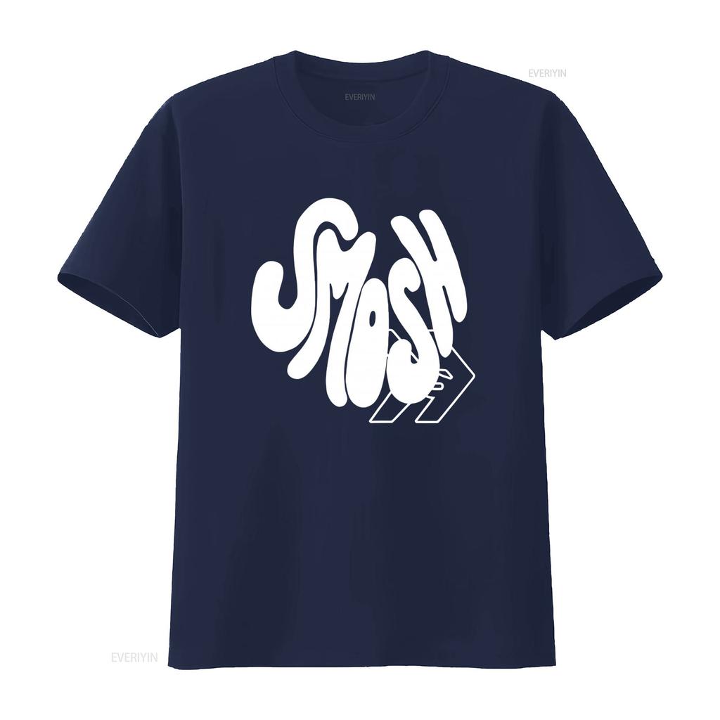 Smosh Groovy Logo Print T Shirt for Fashion Casual Vintage Washed Unisex Graphic Comfortable Top For Everyday Wear Streetwear