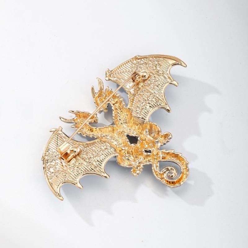1Pcs Double Headed Dragon Brooch Blue White Porcelain Inspired Vintage Jewelry for Valentine's Day Gift Wear