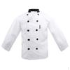 Uniforme Ropa de Chef Hotel Restaurante Hombres y Mujeres Cuello Alto Doble Botonadura Poliéster 4 Colores