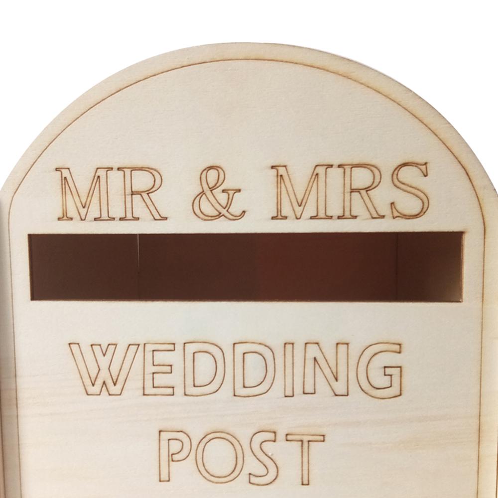 DIY Wooden Wedding Mailbox Post Box with Lock Rustic Hollow Gift Card Holder for Reception Wedding Anniversary Party