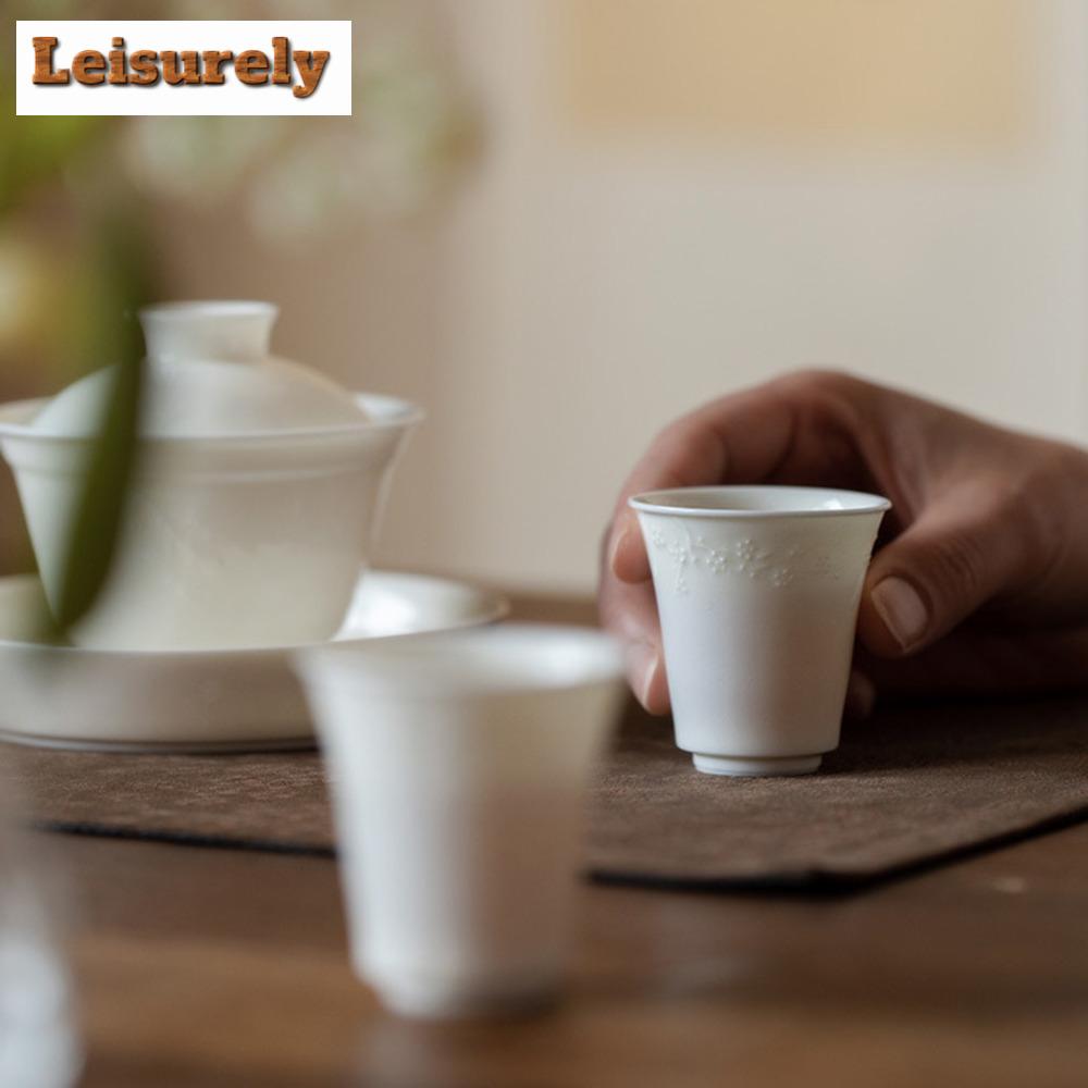 Dehua ovčí tuk nefritový porcelán řezba čajová sada kompletní sada zen čajový obřad sada konvice a čajový šálek sada cha potřeby řemesla