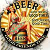 Retro Beer Lady Aluminum Sign Foil Engraving Aluminum Wall Art X Inch Round Vintage Inspired Pub Decor