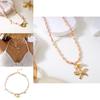 Beach Theme Necklace With Butterfly Bow Flower Starfish Umbrella For Women Summer Accessories