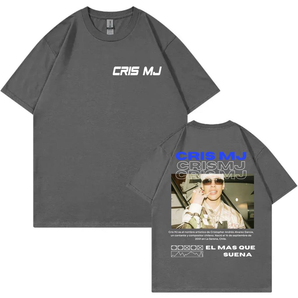 Singer Cris Mj Double Sided Print Tshirt Men Women Clothing Fashion Hip Hop Tshirts Summer Casual Loose Short Sleeve T Shirt