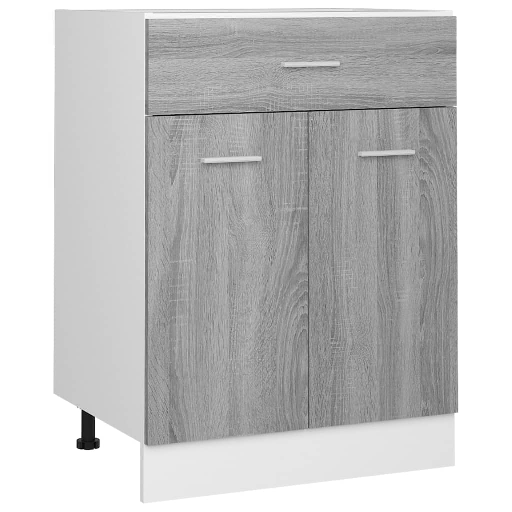 Vidaxl Freestanding Cabinet With Drawer, Sonoma Grey Oak, 60X46X81.5 Cm