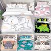 Kids Cartoon Elephant Duvet Cover Lovely Animal Theme Bedding Set Full For Girls Boys Kawaii Room Decor Microfiber Quilt Cover