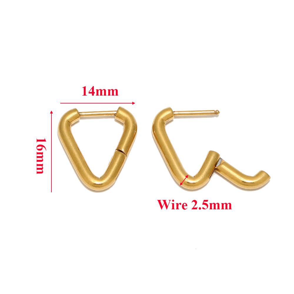 10pcs 304 Stainless Steel Heart Hoop Earrings Wholesale Triangle Women Earring Men Punk Hiphop Gifts Huggie Fashion Jewelry DIY