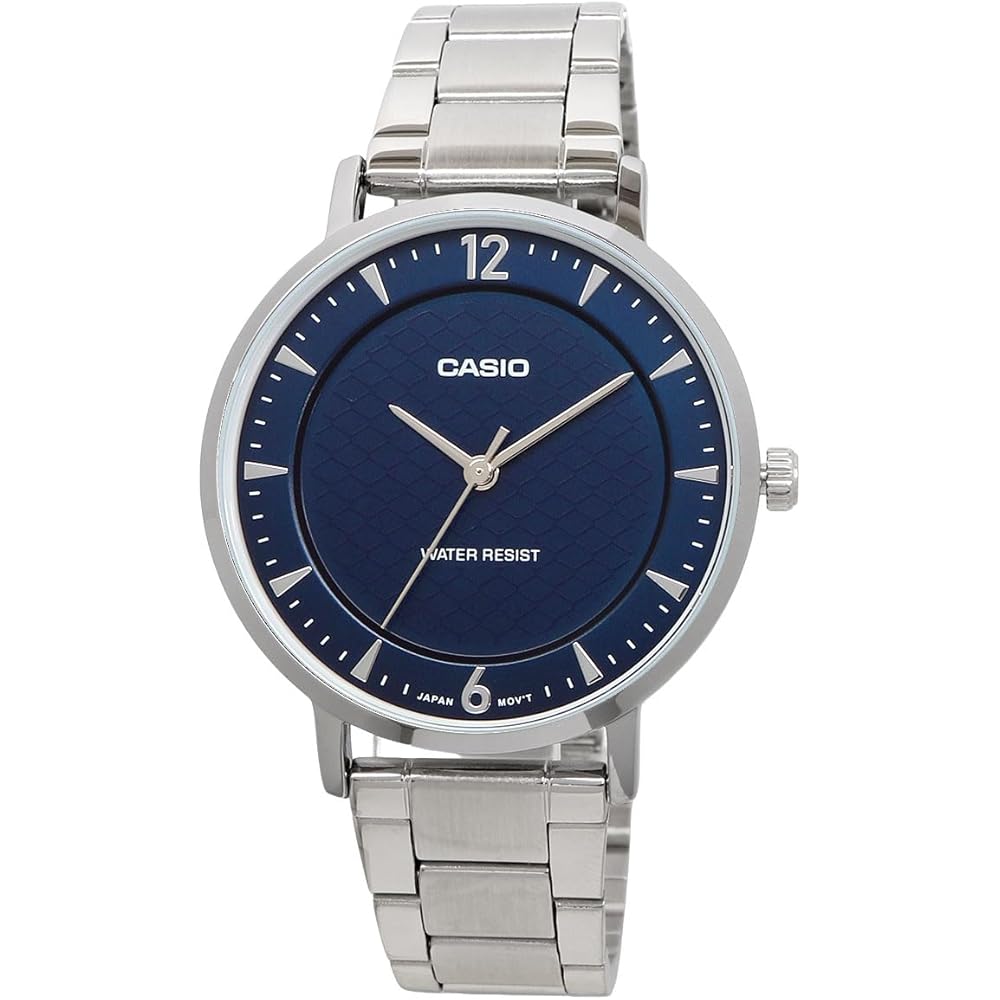 Casio Analog Quartz Women's Watch LTP-VT04D-2A Navy Blue Metal Band Imported Model