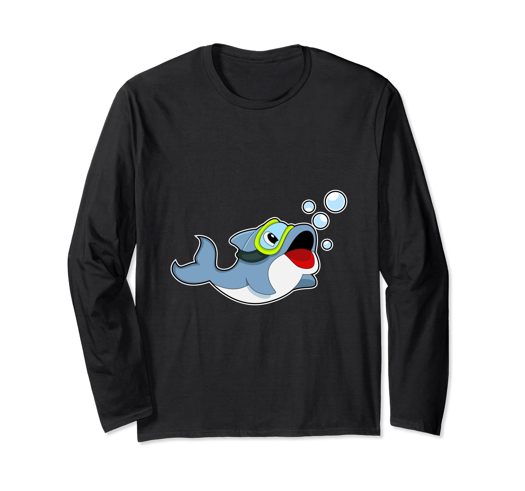 

Dolphin Swimming Swim Goggles Water Sports Long Sleeve T-Shirt чёрный