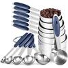 U-Taste Measuring Cups and Spoons: Food Grade 18/8 Stainless Steel 12 Pieces Metal Stacking Kitchen Baking Cooking Measure Set with Strengthened Weld
