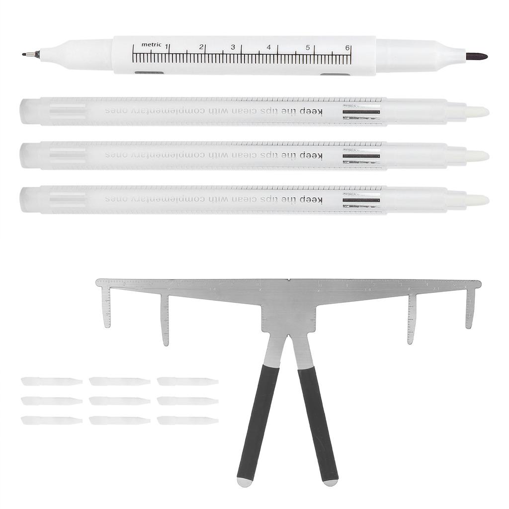 3Pcs Marker Erase Pen No Odor Safe Professional Durable Tattoo Tool with Replacement Head Ruler