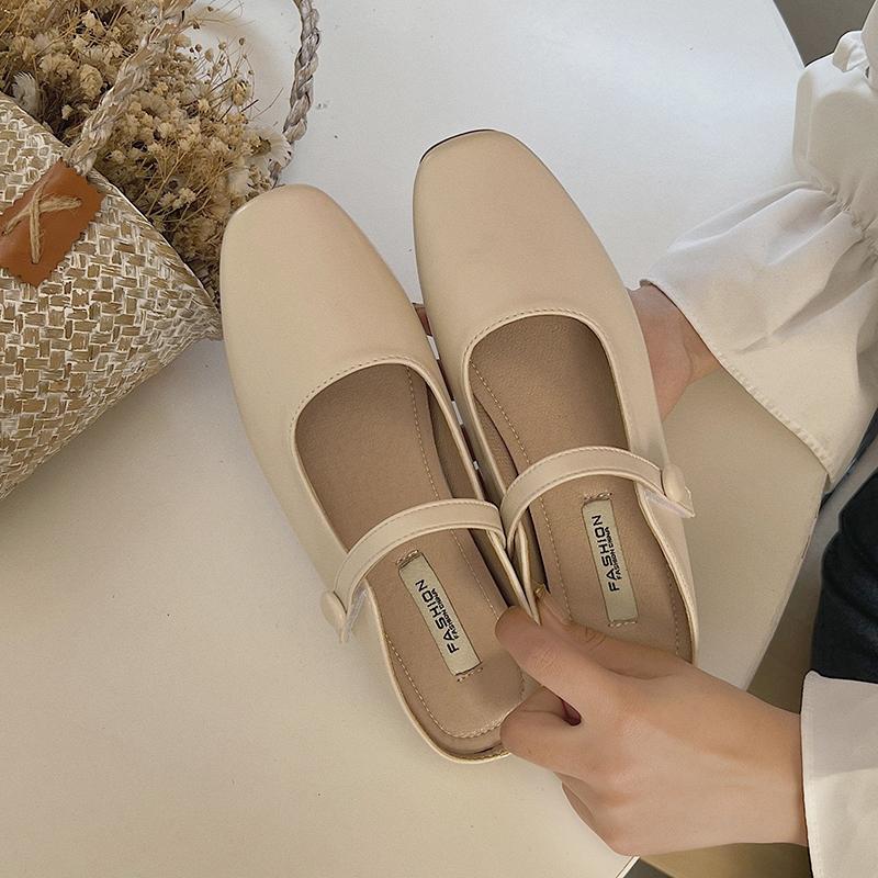 New Style Pure Color Baotou Slippers Women Fashion Simple and Comfortable Low Heel Women Shoes Casual Luxury Muller Shoes Women
