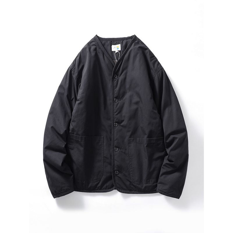 Japanese-Style Retro Collarless Cotton Jacket Men's Winter Diamond Lattice Cotton Coat Jacket Export Men's Outdoor Sports Two Cotton Outwear