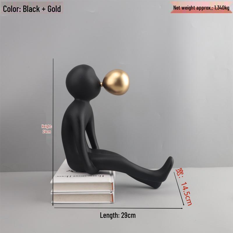 

European Light Luxury Cartoon Character Sculpture Resin Ornament for Home Decor