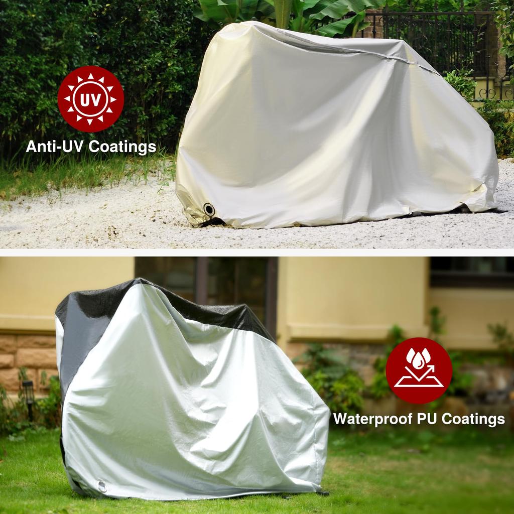 Puroma Bicycle for Outdoor UV with Lock Oxford Storage Bag Included Cover, Waterproof, Thick, Scooters, Use, Rain, Sun, Protection, Dustproof,