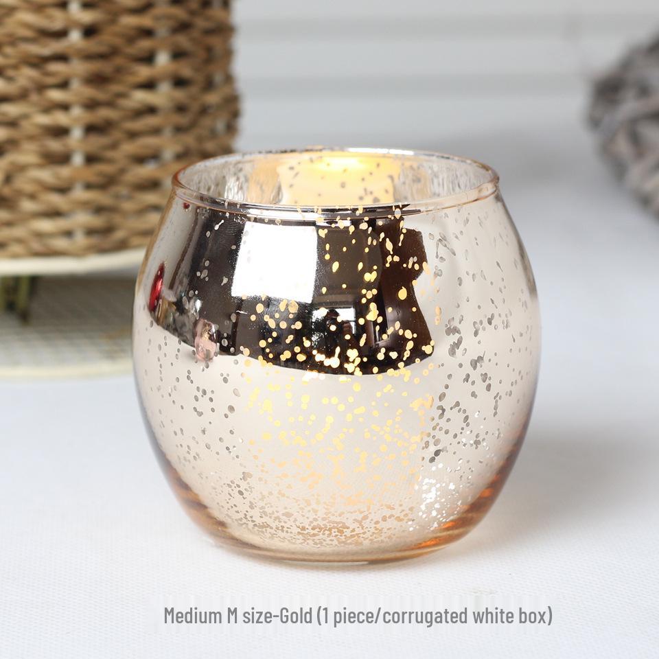 Electroplated Glass Scented Candle Holder - European & American Holiday Design