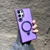 For Magsafe Metal Fold Stand Holder Case For Samsung S26 S25 S24 S23 FE S22 Ultra Plus Matte Clear Magnetic Bracket Cover