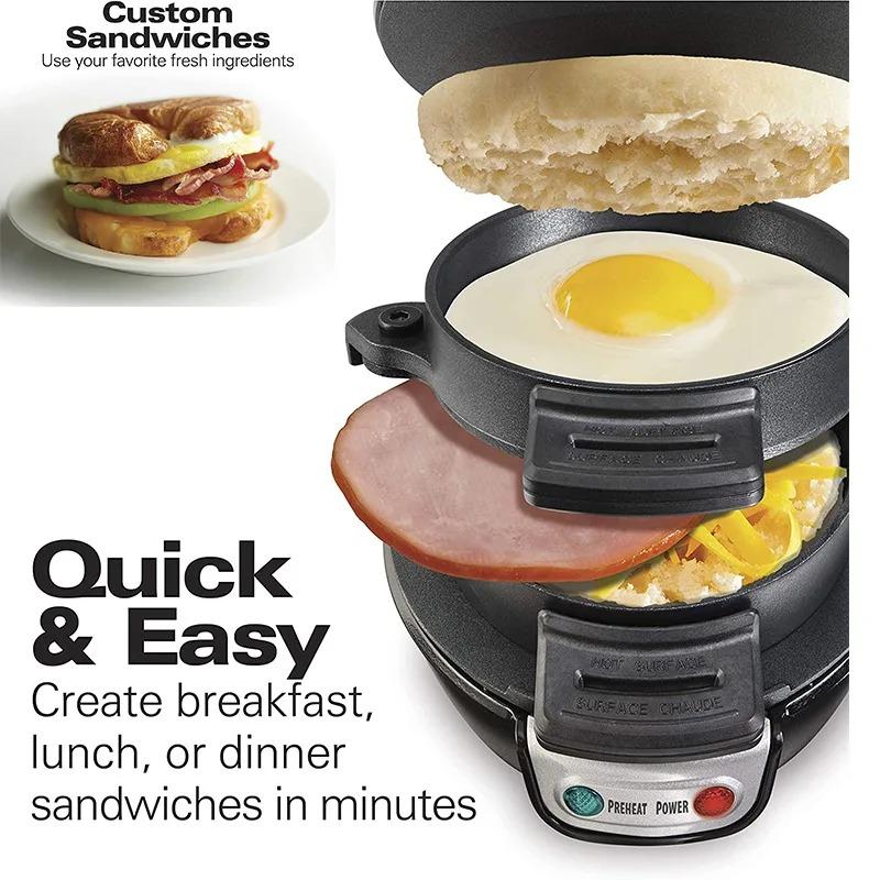 Multi - Function Non - Stick Burger Maker, Mini Household Quick - Cooking Grill, Easy - Clean Breakfast Sandwich Machine