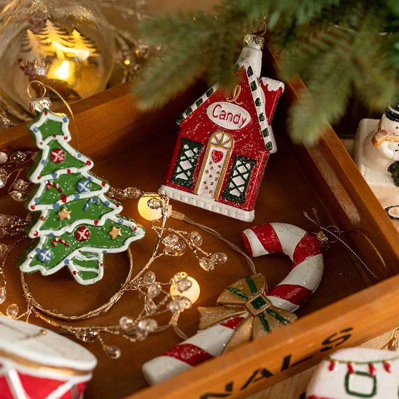 Christmas Tree Shaped Ball Christmas Tree Decorative Pendant Christmas Gift Bag Car House Snowman Garland New Year Ornament